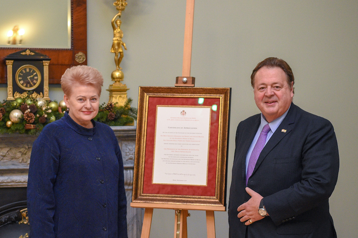 President Dalia Grybauskaitė certificate appreciation