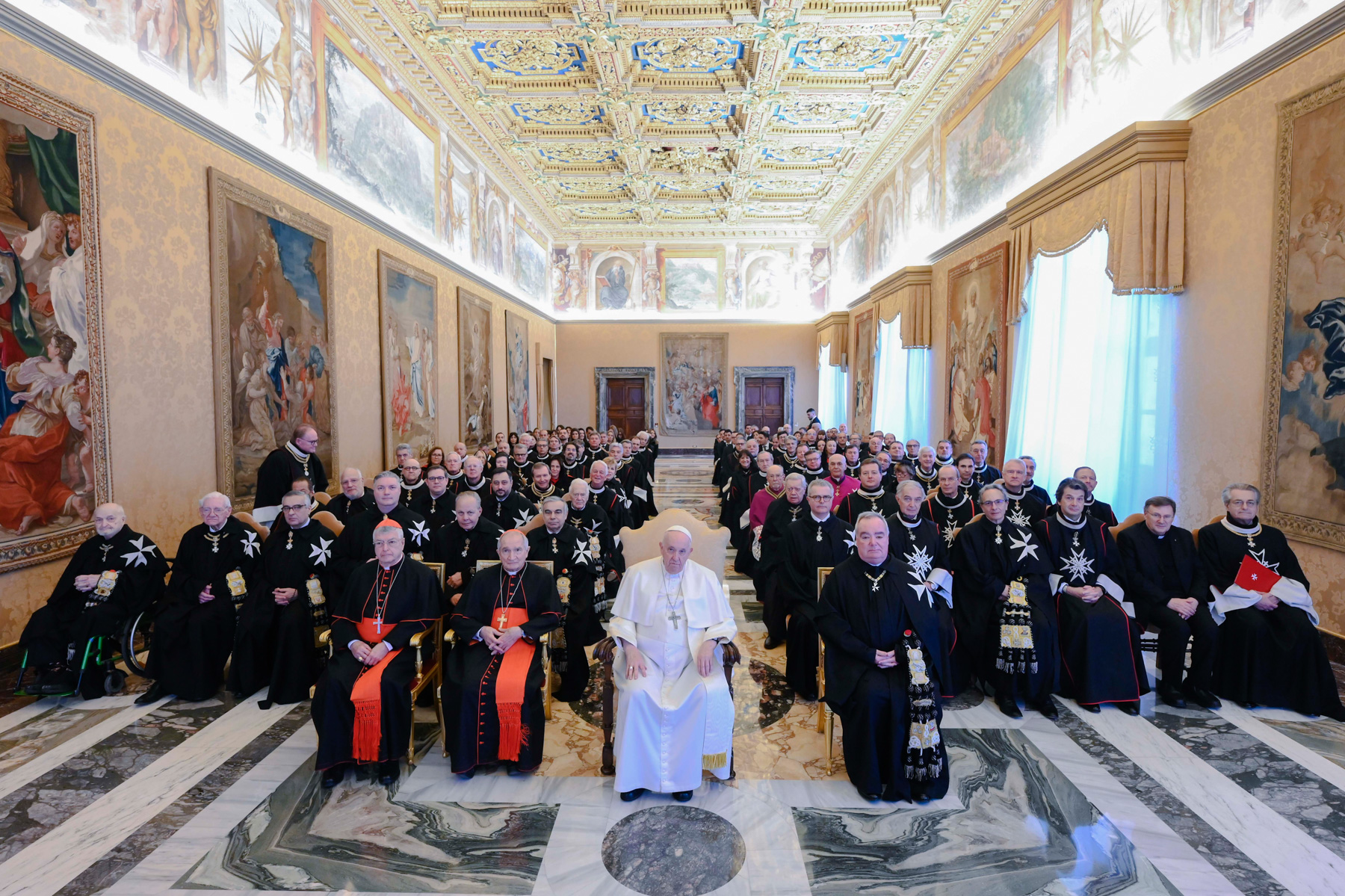 Popiežius Pranciškus priėmė Kapitulos narius audiencijoje ir palaimino Maltos Ordiną